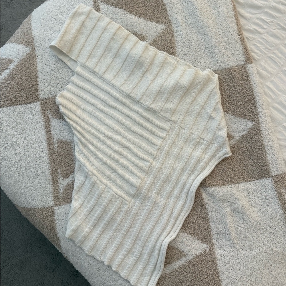 Fashion Nova Cream Ribbed Tank Top